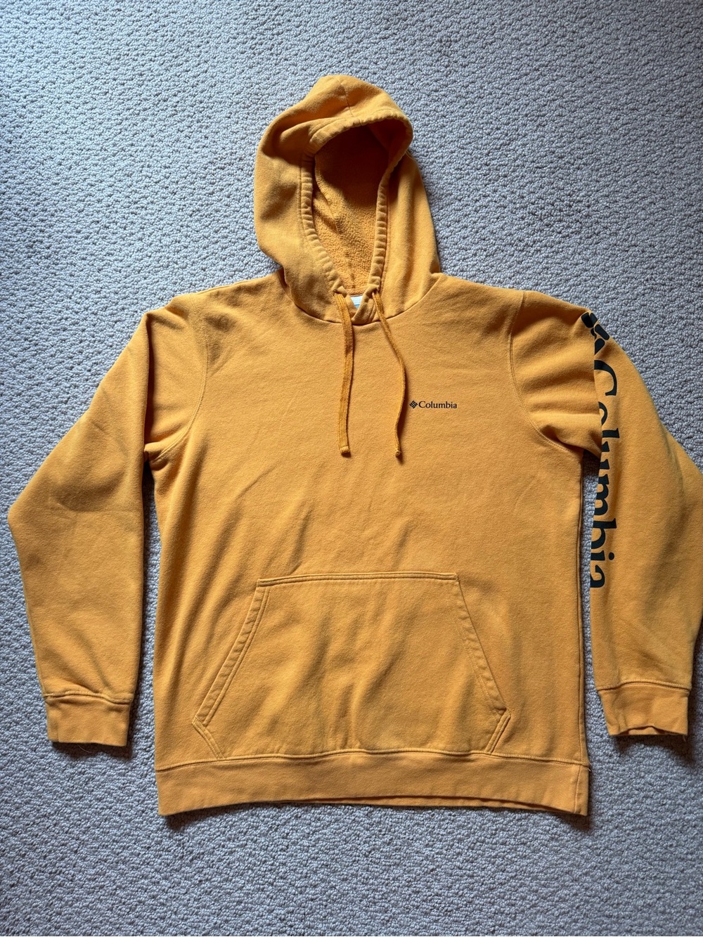 Columbia Sportswear Mustard Yellow Logo Sleeve Hoodie